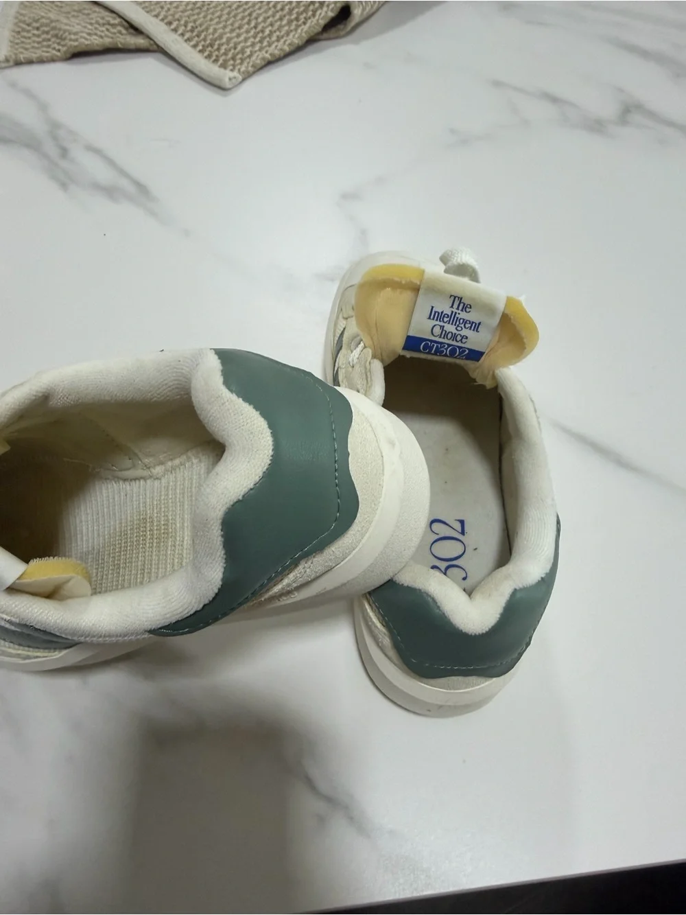 New Balance Cream and Green Women's Sneakers